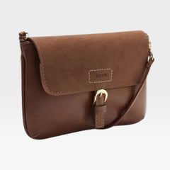 BOLSA TIRACOLO MÉDIA FIVELA FRONTAL MARROM C 50016 2017 0003 ANACAPRI