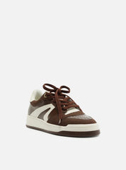 TÊNIS MARROM MULTIMATERIAL SOLADO EMBORRACHADO A 12804 0050 0004 AREZZO