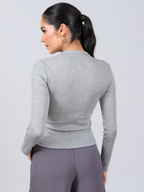 Blusa rib Skenn, mangas e ajuste dos ombros