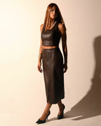 Saia Feminina Amicia ref. CONJUNTO COURO - VintedoisK