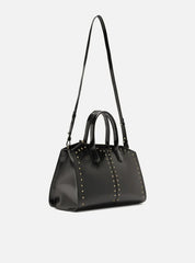 BOLSA TOTE PRETA VERNIZ GRANDE REBITES A 50021 1006 0001 AREZZO