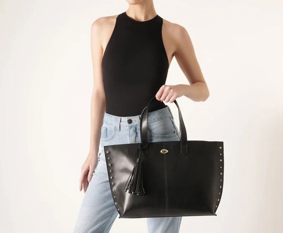 BOLSA SHOPPING GRANDE TACHAS PRETA C 50016 1980 0003 ANACAPRI Imagem secundária do produto