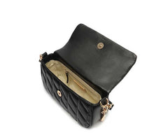 BOLSA TIRACOLO MÉDIA MATELASSÊ TRIANGULAR PRETA C 50036 0006 0001 ANACAPRI