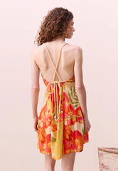 VESTIDO CURTO ALÇA CORDA ESTAMP 105576 CACAY