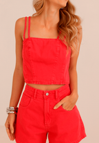 Blusa cropped com recorte Alcance 08927 frente feminina