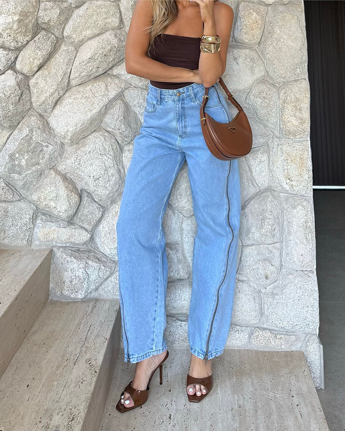 CALÇA JEANS BALLOON ZIP 10042001 ALCANCE