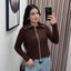 BLUSA CARDIGAN CANELADA ZIPER TX8908 CS