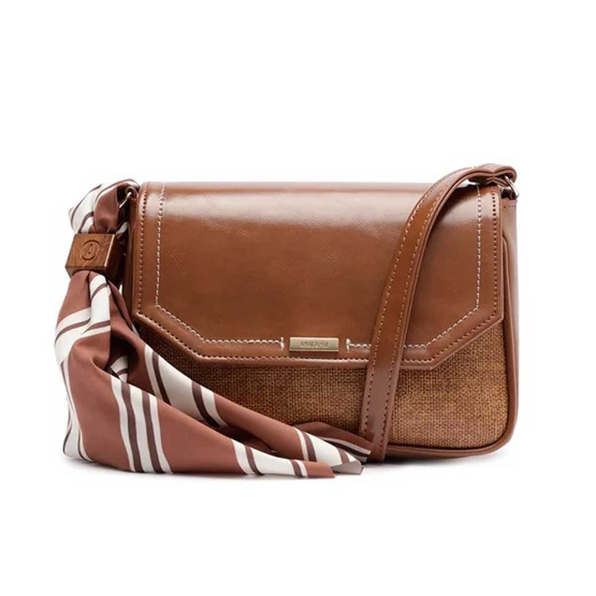 BOLSA TIRACOLO PEQUENA LINHO MARROM C 50001 0203 0002 ANACAPRI