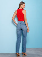 Calça Feminina Skenn ref. JEANS RETA - VintedoisK