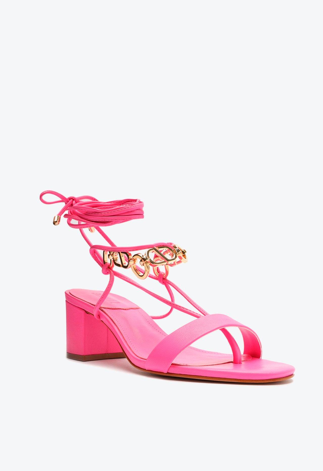 SANDÁLIA SALTO BLOCO CORRENTE ROSA S 20001 0670 0003 SCHUTZ - Vintedoisk