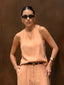 Blusa detalhe torcido Skenn rosa, frente feminina