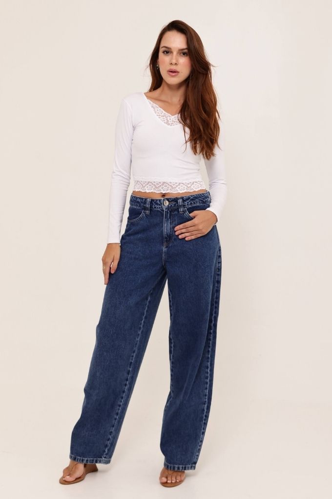 Blusa cropped detalhes Revanche BLFEM00200, ângulo lateral