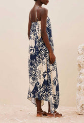 VESTIDO MIDI PONTAS DECOTE ALTO 103505 CACAY