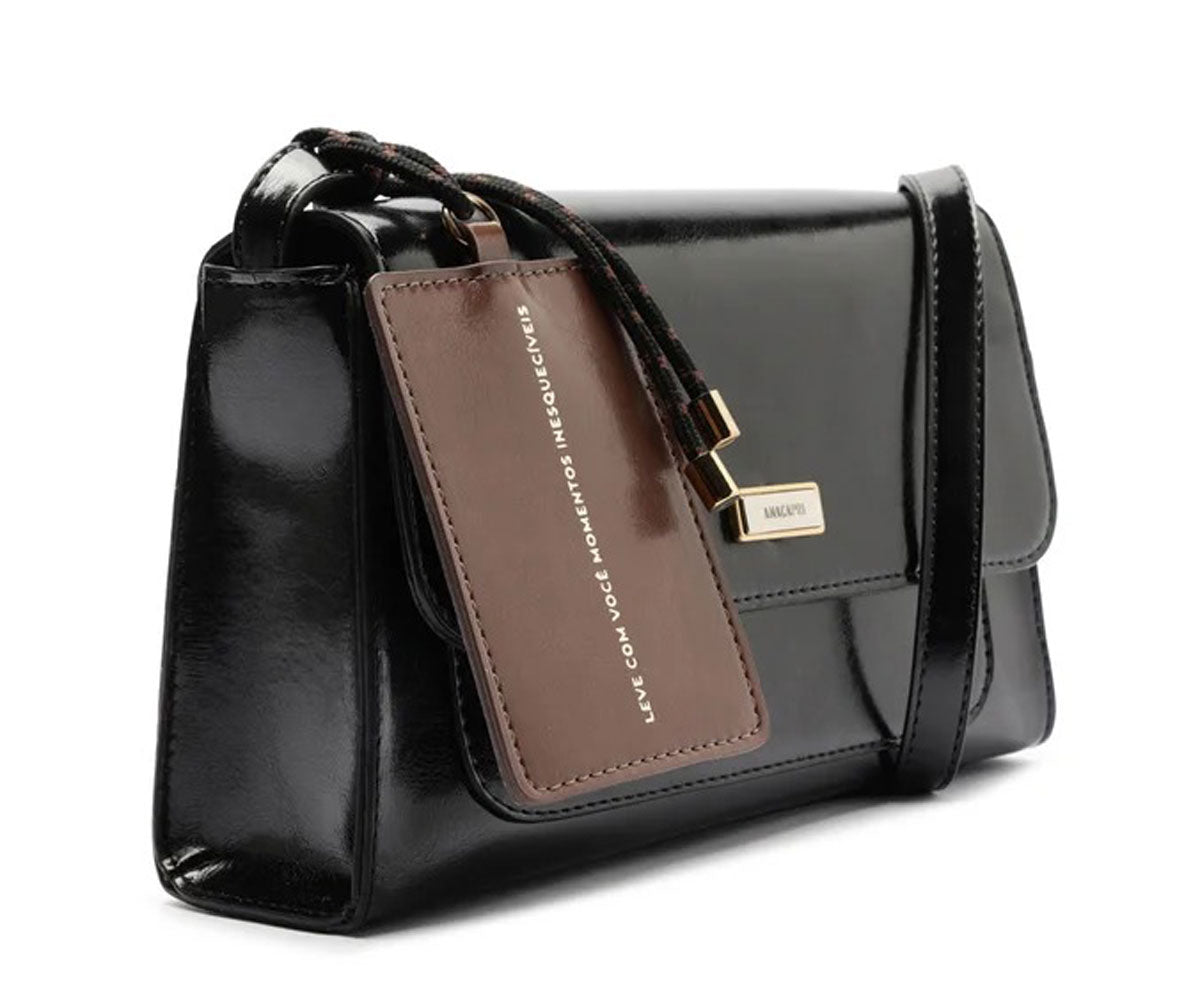 BOLSA TIRACOLO MÉDIA LISA PRETA C 50012 1970 0001 ANACAPRI Imagem secundária do produto