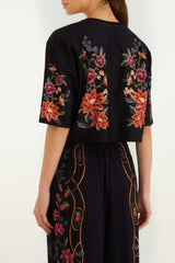 BLUSA T-SHIRT CROPPED FLORAL BELLE 344192 FARM RIO