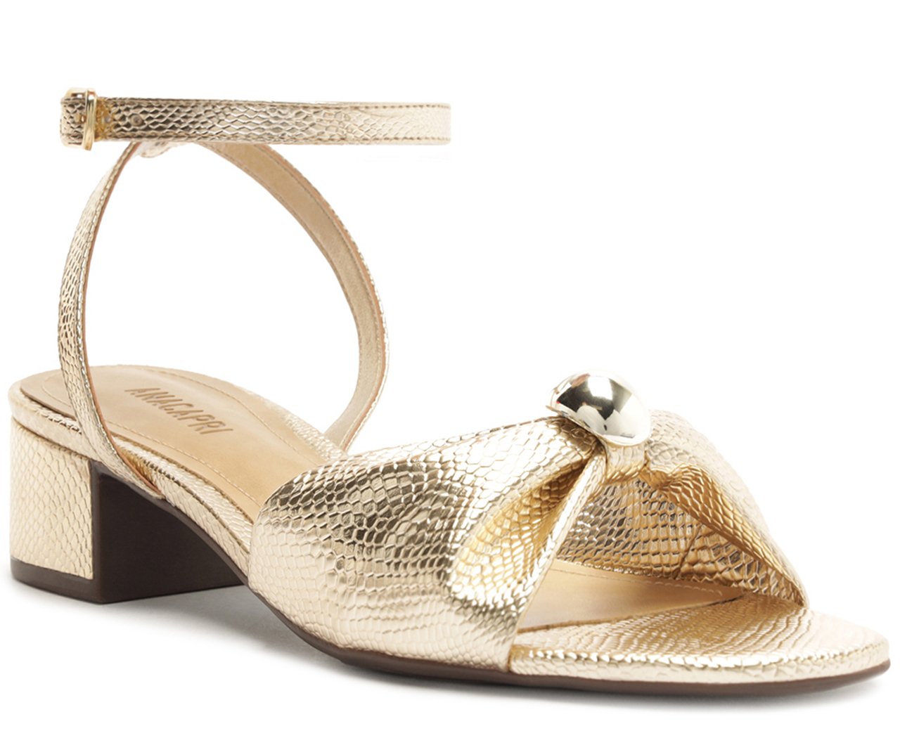 SANDÁLIA SALTO BLOCO DOURADA SNAKE LAÇO C 30489 0173 0002 ANACAPRI Imagem secundária do produto