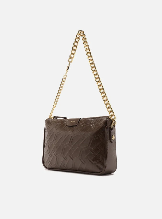 BOLSA TIRACOLO MARROM COURO PEQUENA CORRENTE A 50011 2039 0004 AREZZO Imagem secundária do produto