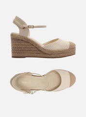 SANDÁLIA ESPADRILLE OFF WHITE TECIDO PLATAFORMA PALHA A 13105 0015 0001 AREZZO