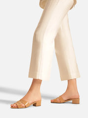 TAMANCO MARROM COURO SALTO BLOCO TIRA VAZADA A 03199 0246 0035 AREZZO