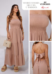 VESTIDO TOMARA QUE CAIA BABADOS VTFEM00031 REVANCHE