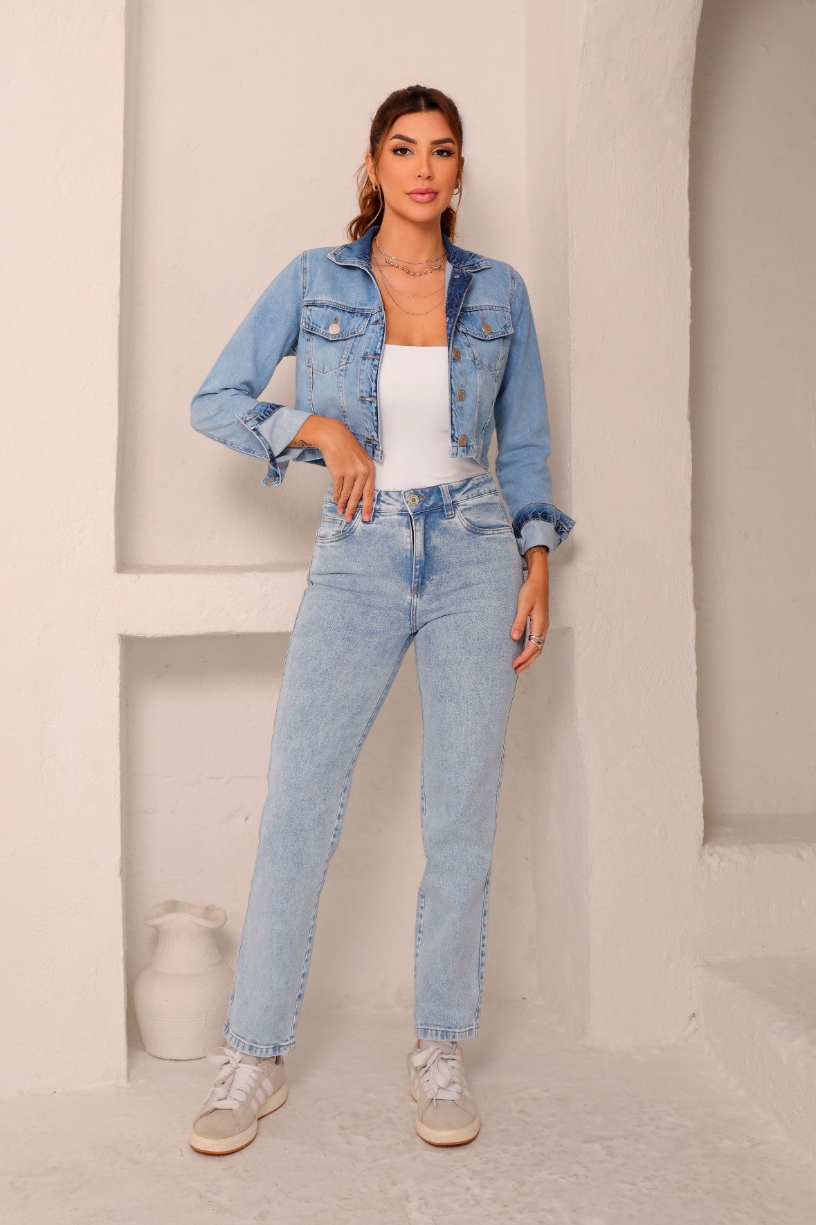 CALÇA JEANS RETA RECORTE LAT CAFEM00319 REVANCHE Imagem secundária do produto