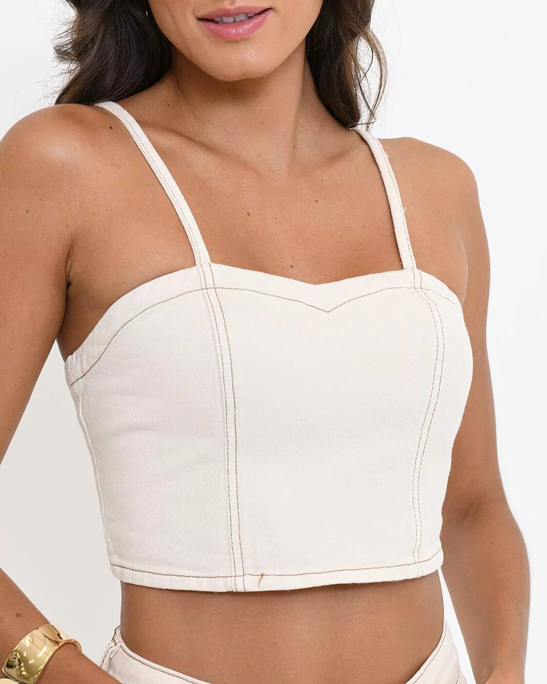 Blusa cropped top decote coração 7483 Alcance vista frontal Imagem principal do produto