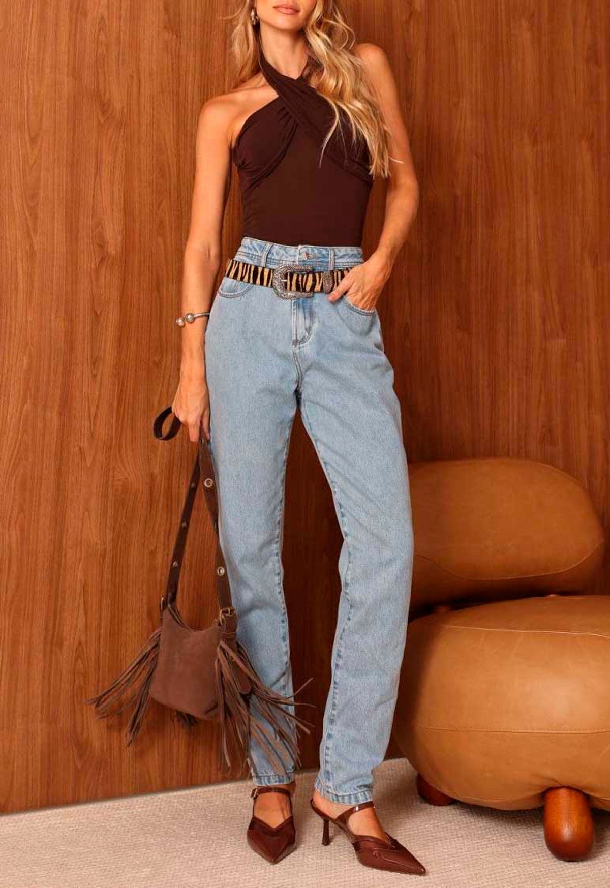 Calça Feminina ALCANCE ref. JEANS MOM - VintedoisK