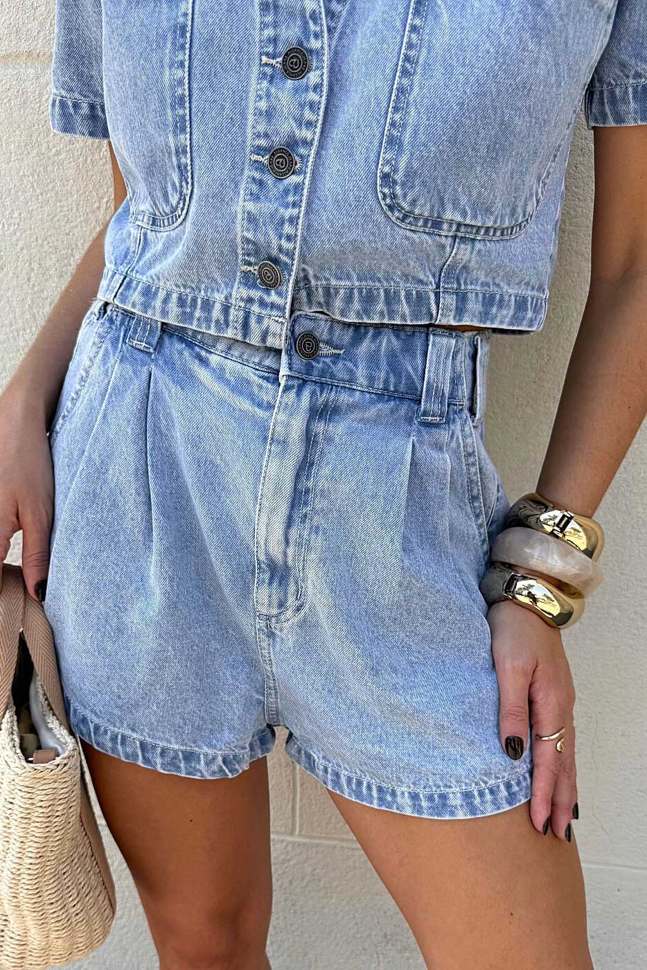 SHORTS JEANS COS ELASTICO AZZURRA 9833009 ALCANCE