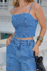 BLUSA TOP JEANS CORSET GAIA 10025002 ALCANCE