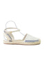 Alpargata Schutz tecido off-white, vista frontal do calçado feminino
