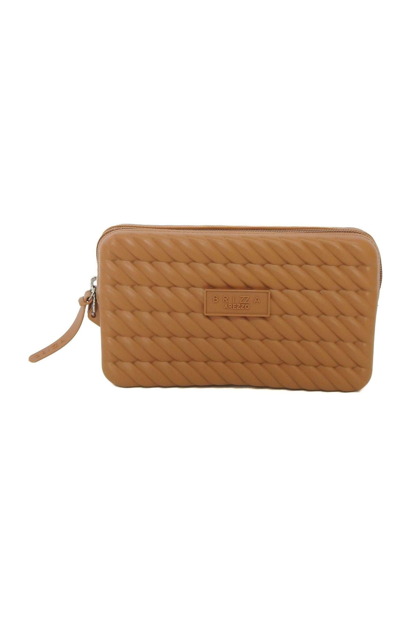 Clutch marrom claro Brizza frente fechada feminina Imagem principal do produto