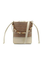 Bolsa bucket tramada off-white Anacapri frente feminina