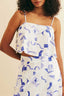 Blusa cropped feminina com ponteiras laterais, vista frontal
