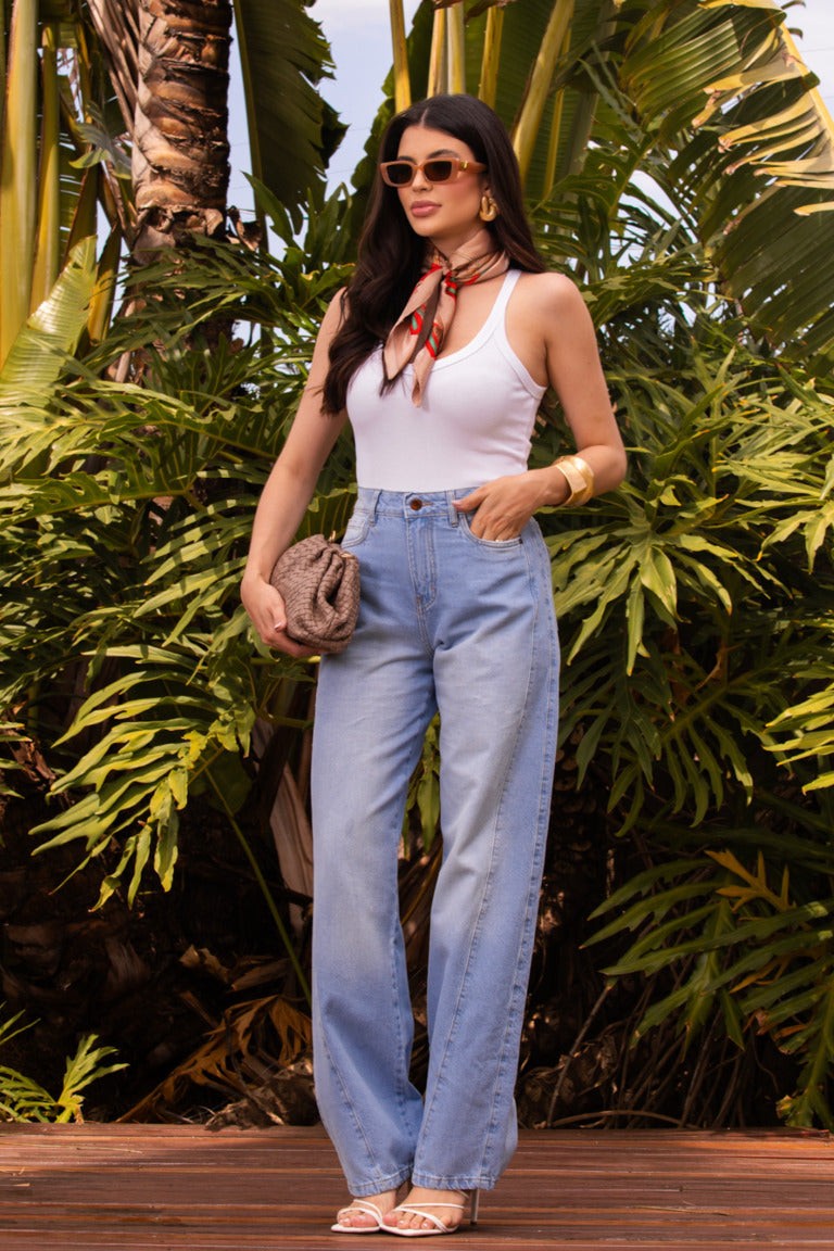 Calça Feminina SKENN ref. JEANS WIDE - VintedoisK Imagem principal do produto