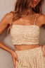 Blusa top shine Skenn dourada frente feminina
