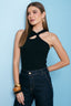 Blusa rib designer feminina Skenn cor lisa vista frontal