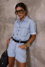 Macacão Feminina ALCANCE ref. MACAQUINHO JEANS - VintedoisK