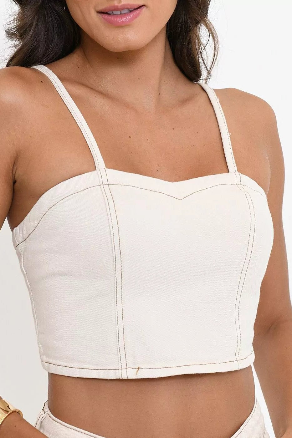 Blusa cropped top decote coração 7483 Alcance vista frontal Imagem principal do produto