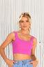 Blusa cropped Manu rosa feminina Alcance, vista frontal