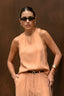 Blusa detalhe torcido Skenn rosa, frente feminina