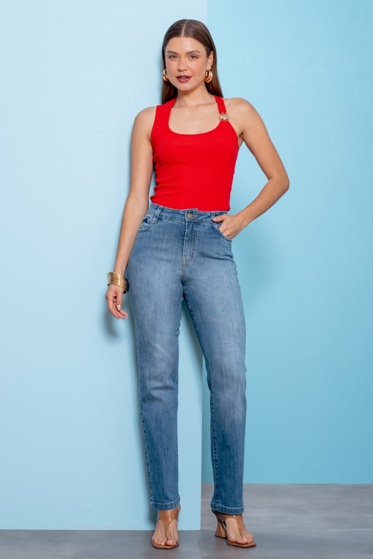 Calça Feminina Skenn ref. JEANS RETA - VintedoisK Imagem principal do produto