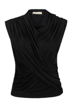 Blusa Fluidez Begonia cor rosa em tecido fluido, vista frontal, marca Skenn