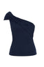 Blusa ombro drapeados SKENN 414102 feminina, frente com detalhes drapeados nos ombros