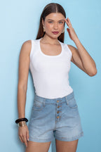 Blusa listrada rib feminina Skenn 404164, frente