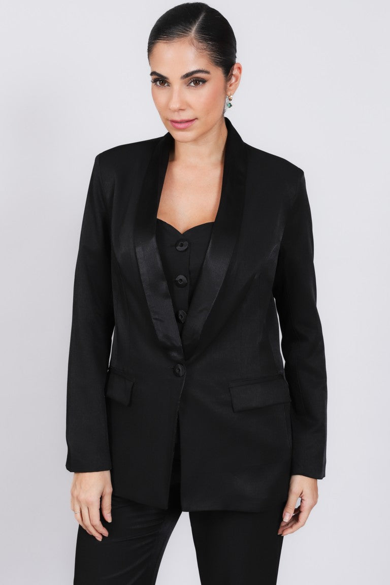 Blazer alfaiataria Gloss 393826 Skenn feminino frente brilhante Imagem principal do produto