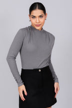 Blusa Rib com Pregas 394146 Skenn frente feminina