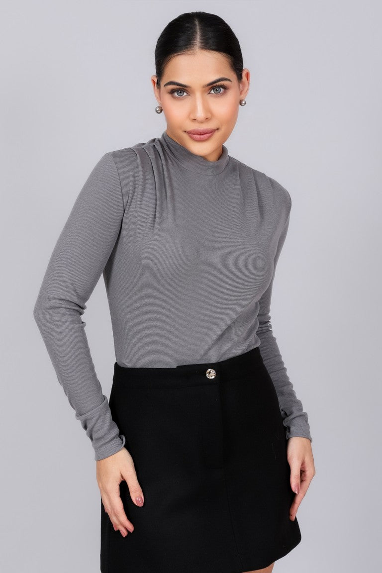 Blusa Rib com Pregas 394146 Skenn frente feminina