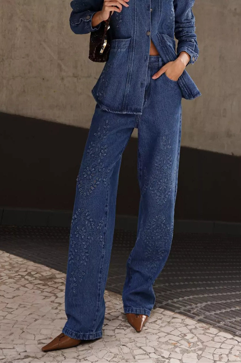 Calça Feminina Alcance ref. JEANS RETA - VintedoisK