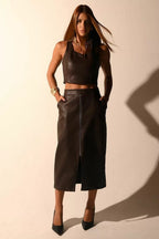 Saia Feminina ref. CONJUNTO COURO - VintedoisK