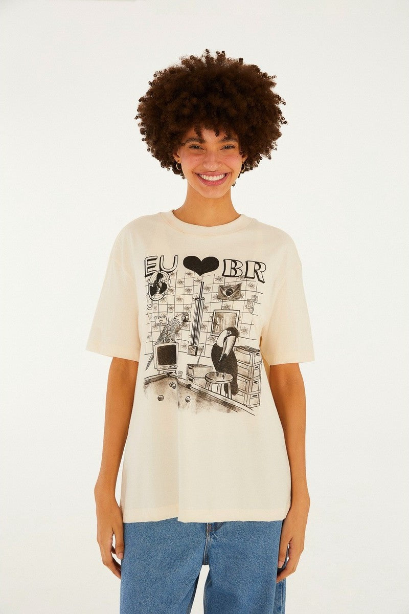 BLUSA T-SHIRT MEDIA SINUCA DE BAR 369922 FARM RIO Imagem principal do produto